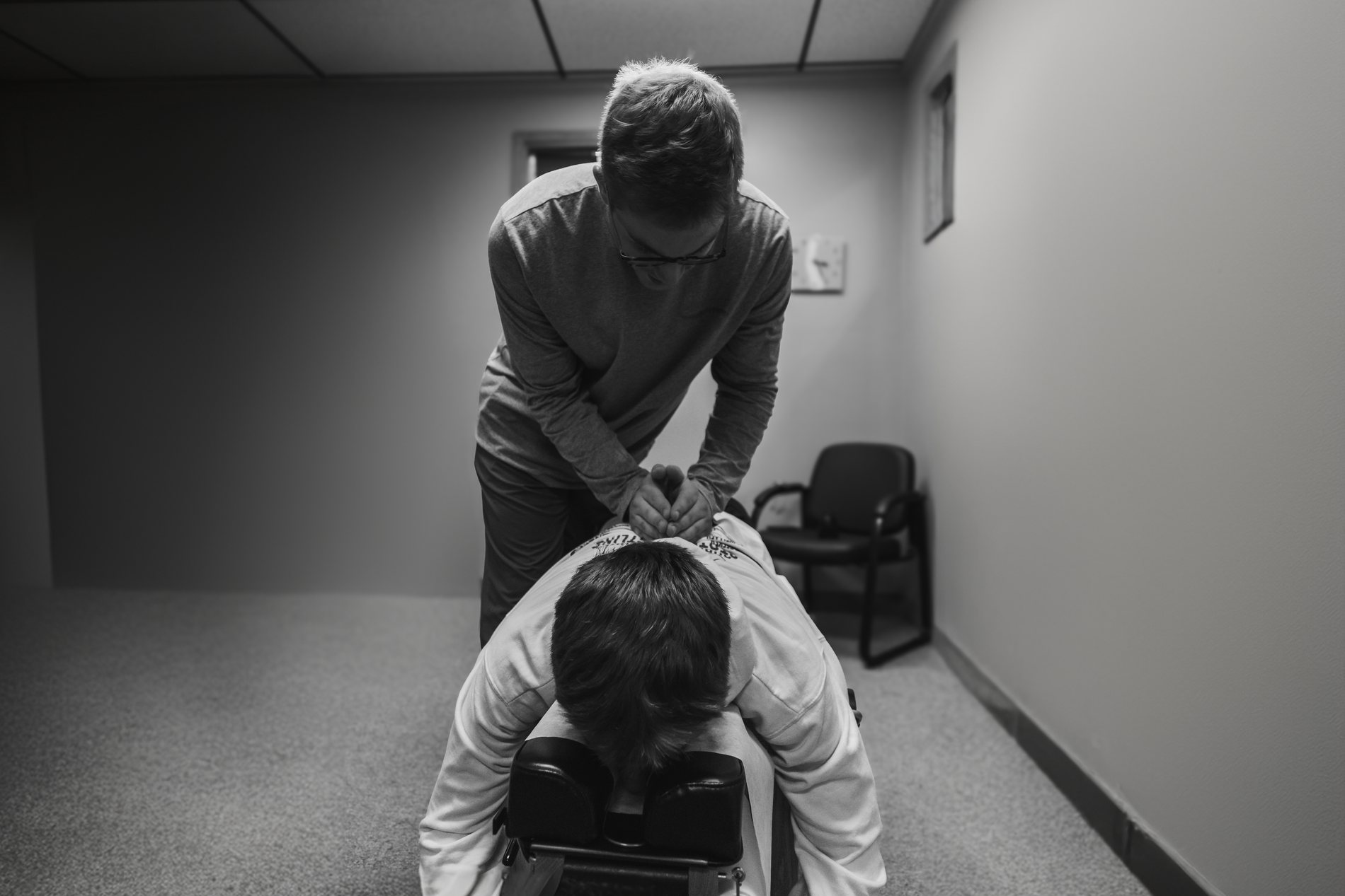 Dr. Matt performing a manual adjustment